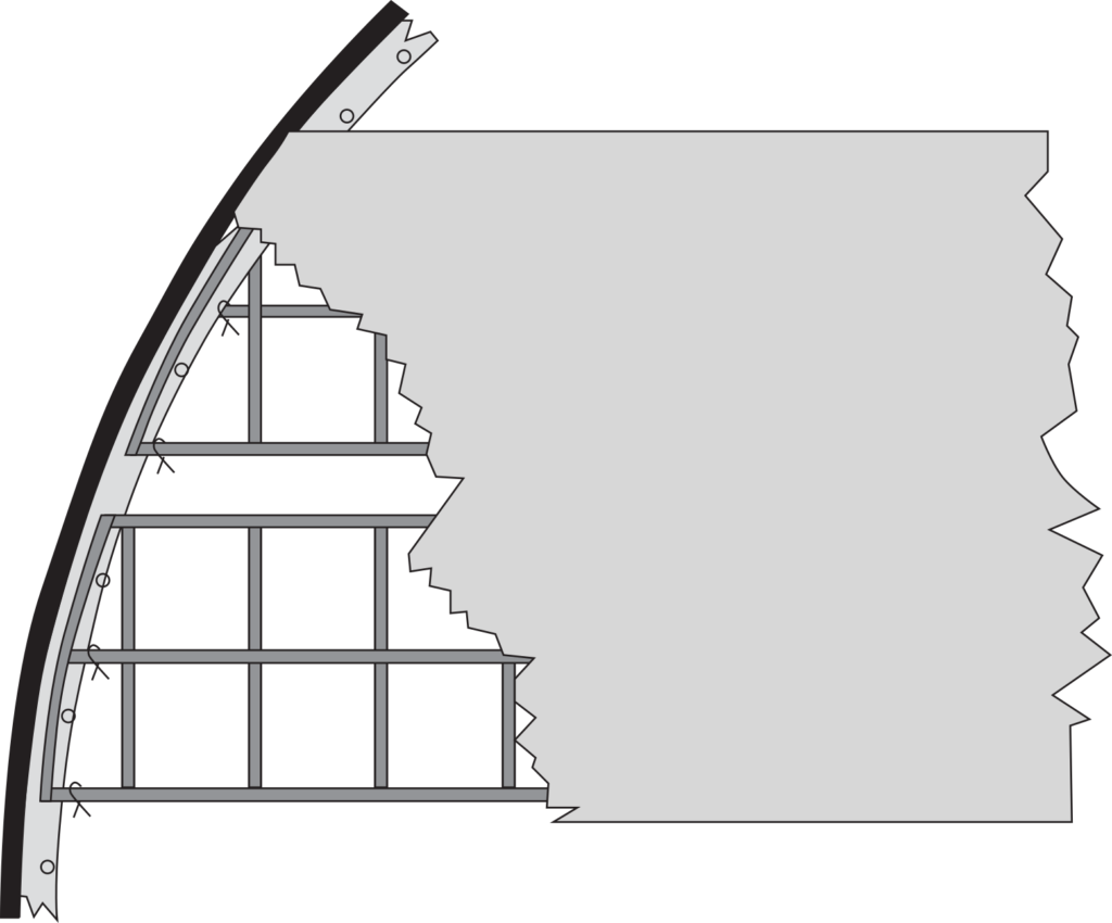 Representation of a denebulizer module installed on container wall